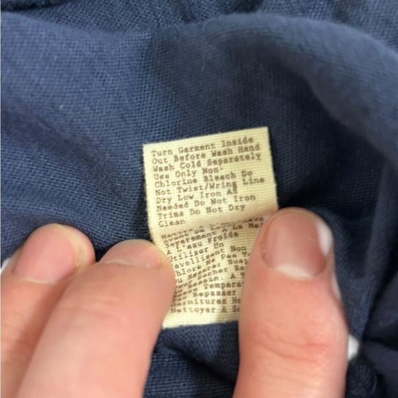 Anthropologie Little Yellow Button Blue sleeveless tassle racerback tank Small - Picture 9 of 10